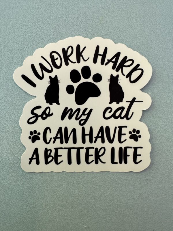 I work hard so my cat can have a better life!